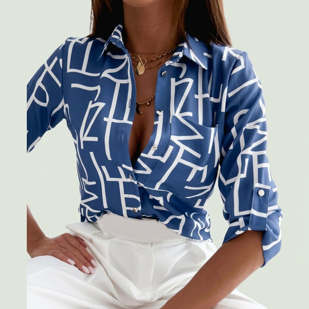 Button-down long-sleeve shirt — On Model - Upper Body | Generated by Modelize
